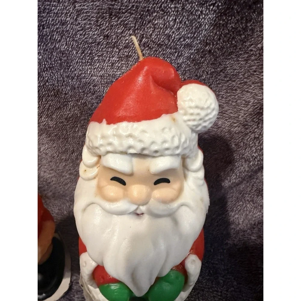 Vtg‎ Gurley or Suni brand Santa Claus wax figurines